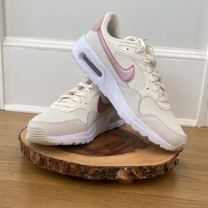 Nike Women's Cream and Pink Sneakers